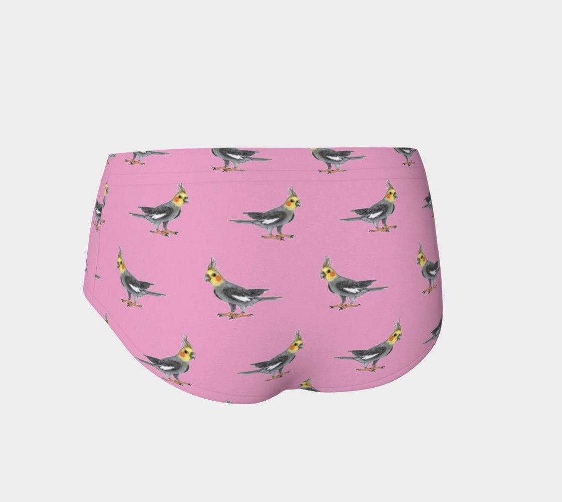 Cockateel birds pattern Mini Shorts thumbnail #3