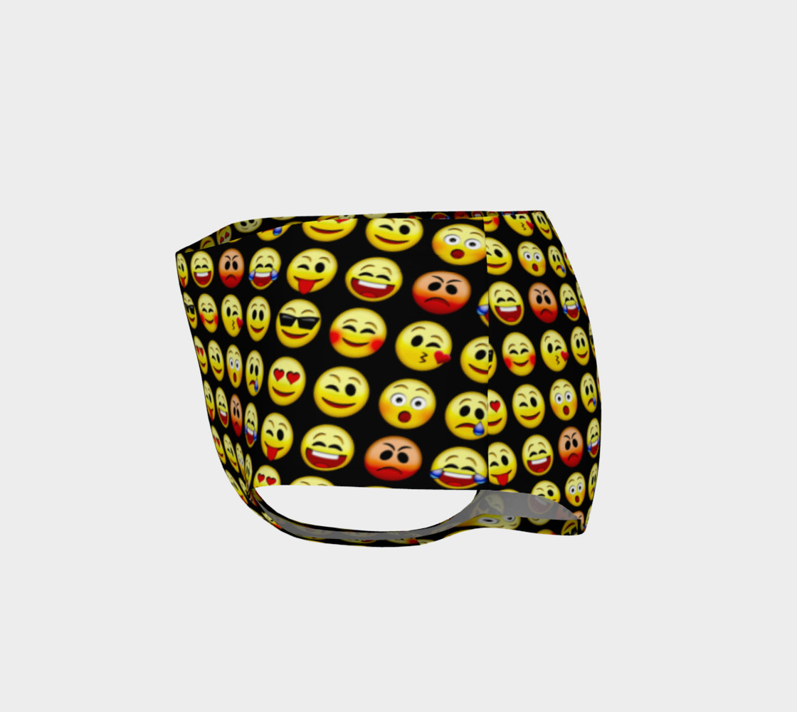 Emoji Faces Black Background Mini Shorts preview #3