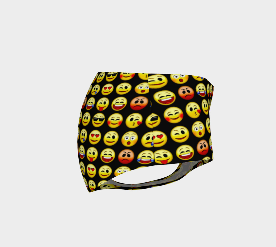 Emoji Faces Black Background Mini Shorts thumbnail #5