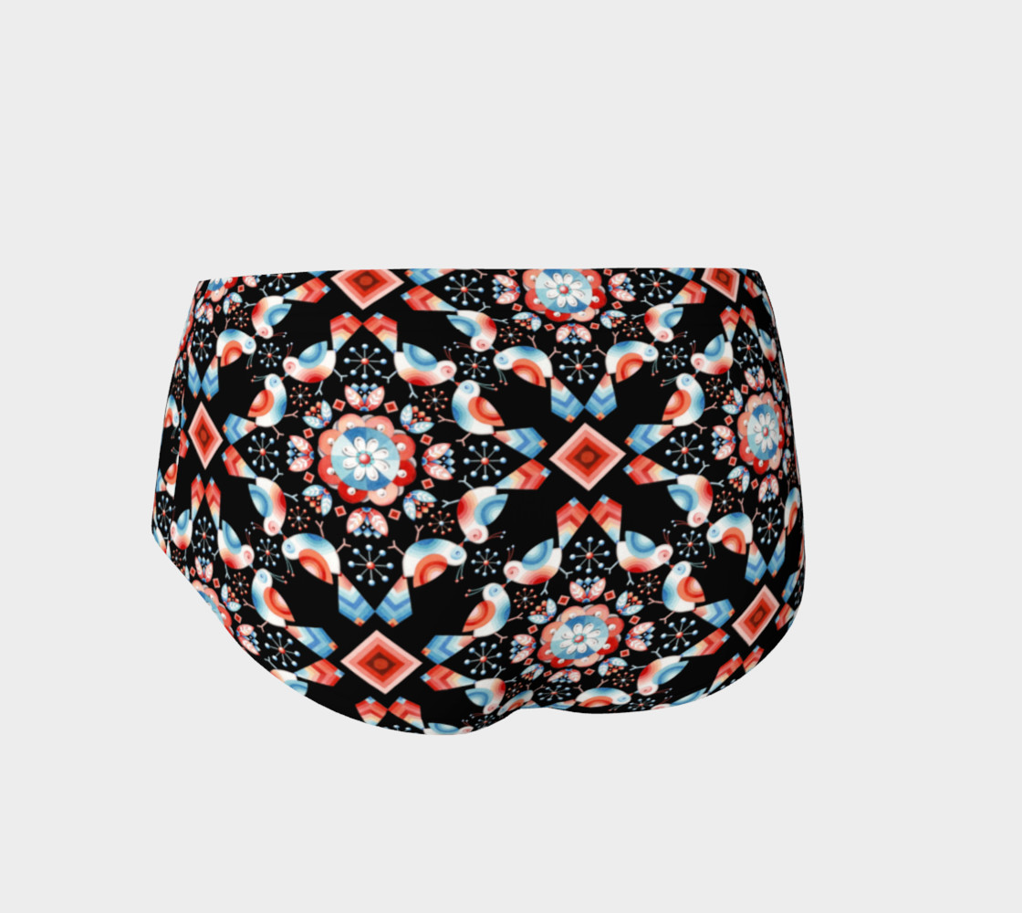 Folkloric Lovebirds Mini Shorts preview #2