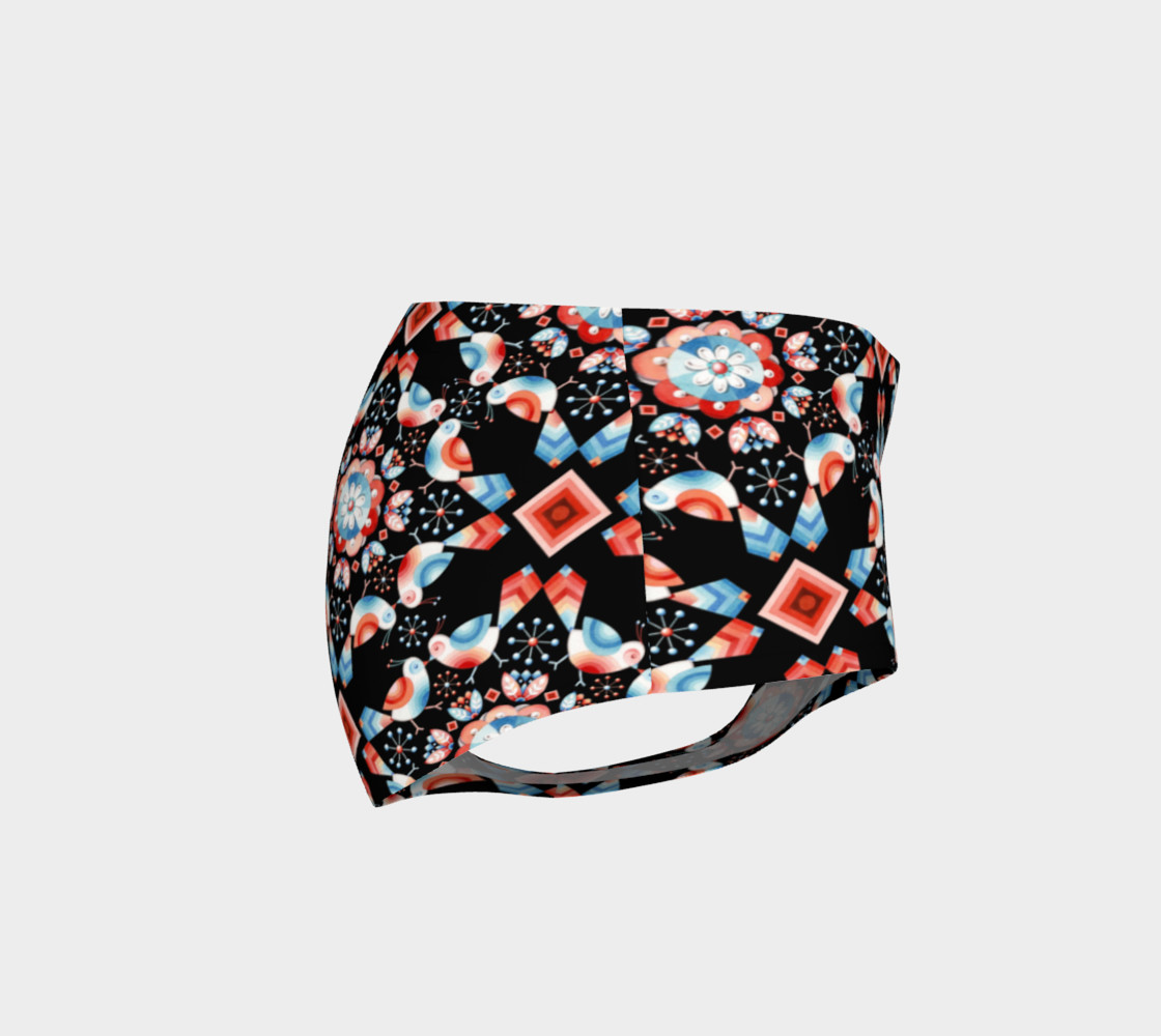 Folkloric Lovebirds Mini Shorts preview #4