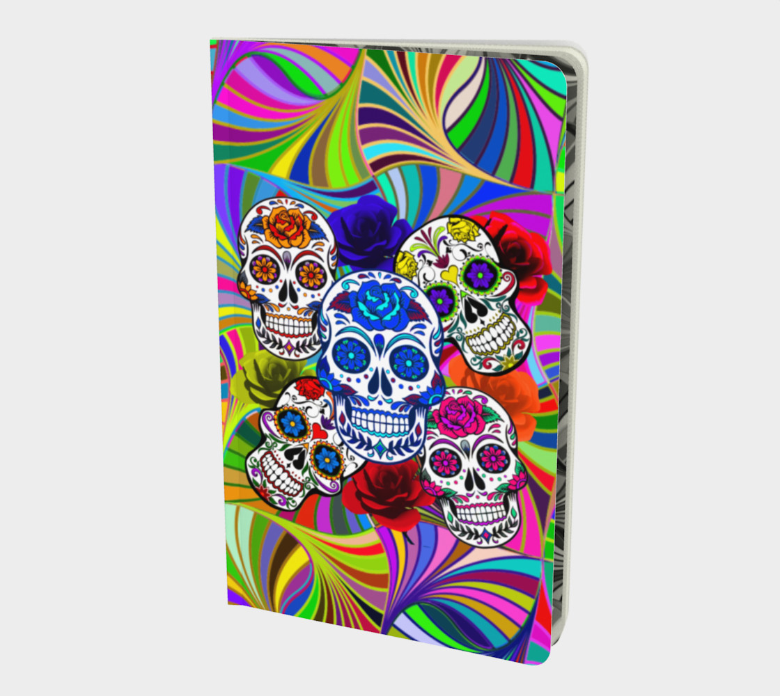 Sugar Skulls Circular Colorful Geometric Abstract Small Notebook preview #1