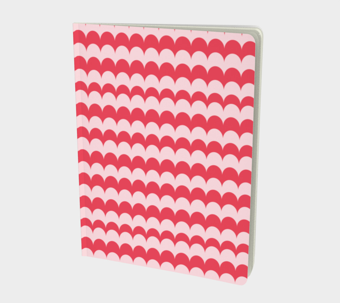 Aperçu 3D de Pink Scallop Print Notebook