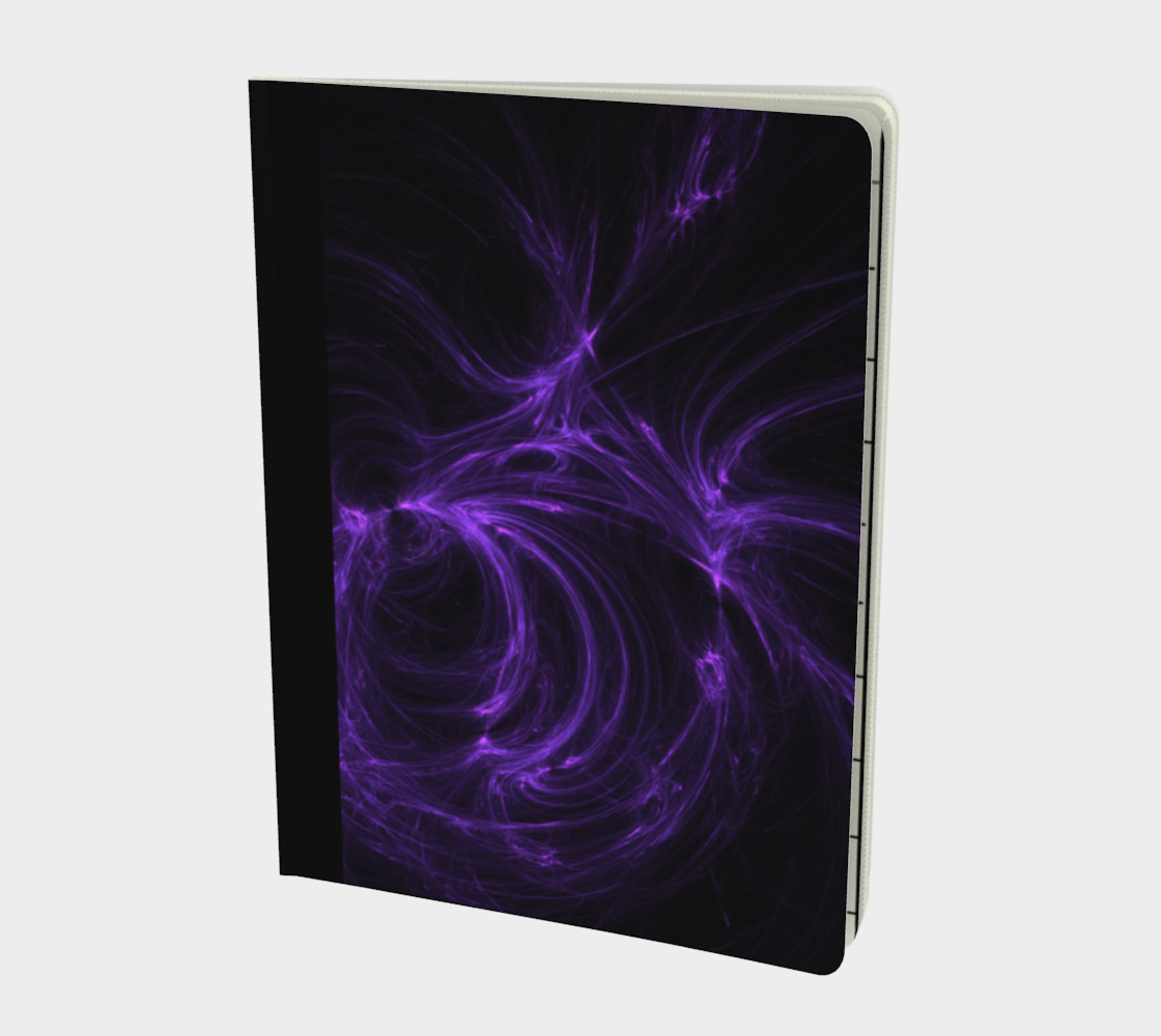 Purple Fractal on Black Notebook preview #1