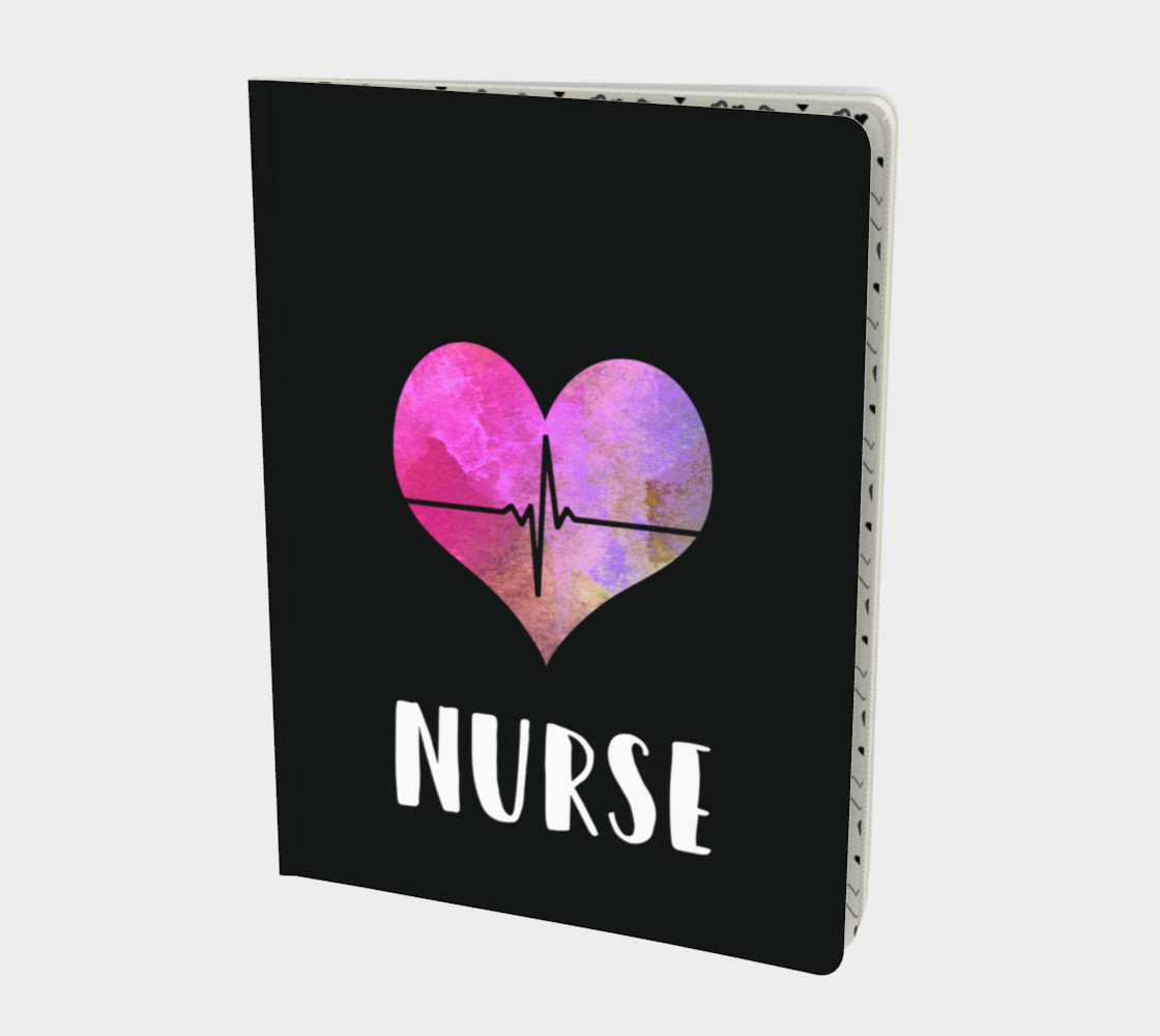 Nurse EKG Heart - Watercolor Inspired Notebook preview #1