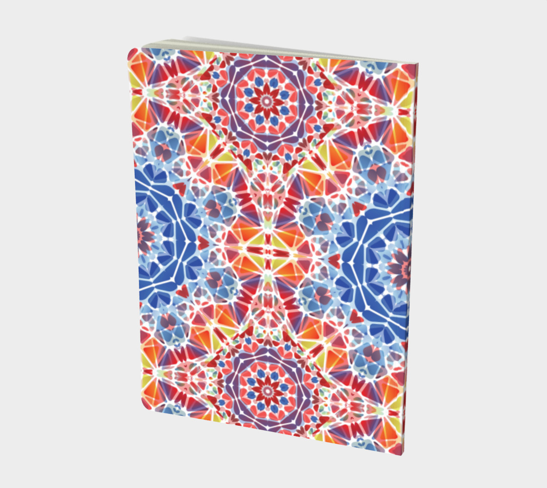 Aperçu de Blue and Orange Kaleidoscope Notebook - Large #2