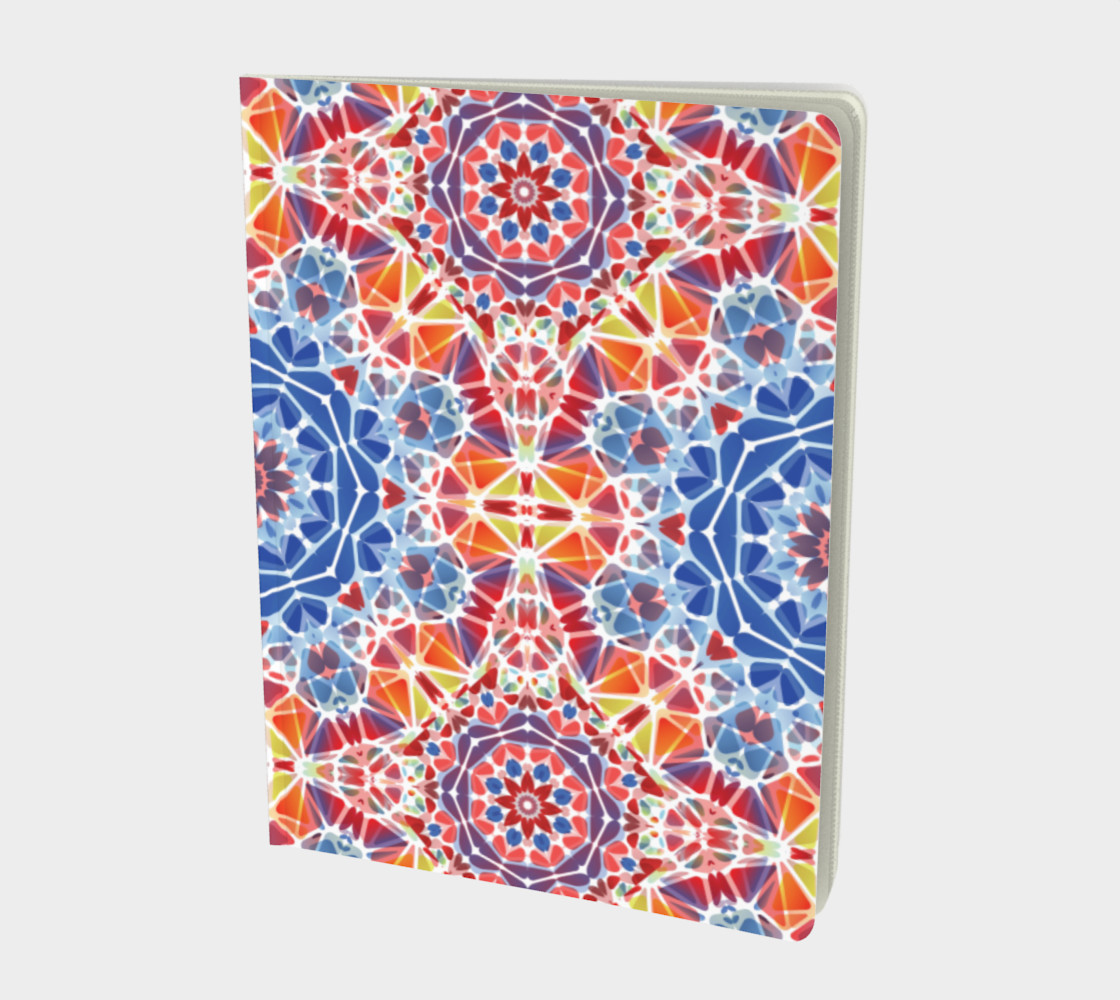 Aperçu de Blue and Orange Kaleidoscope Notebook - Large #1