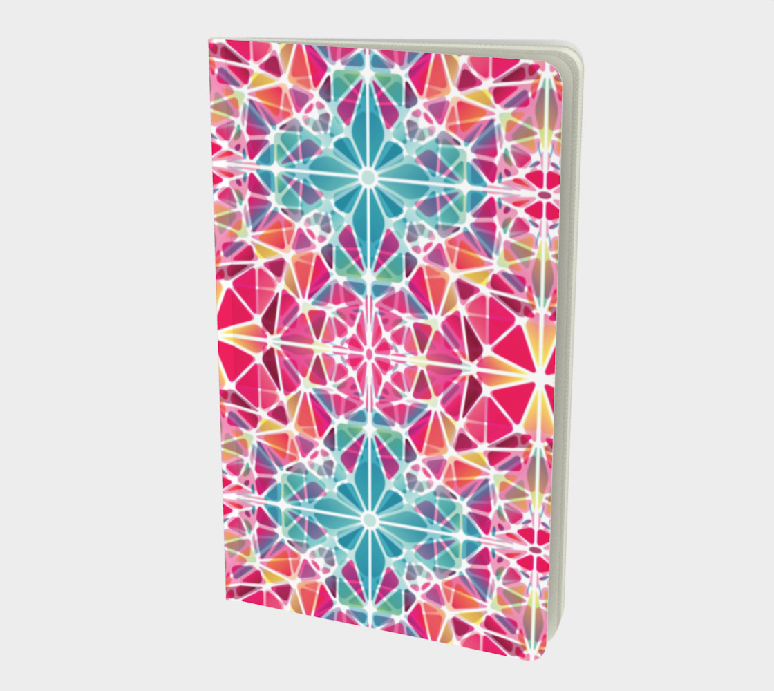 Pink and Blue Kaleidoscope Notebook - Small preview #1