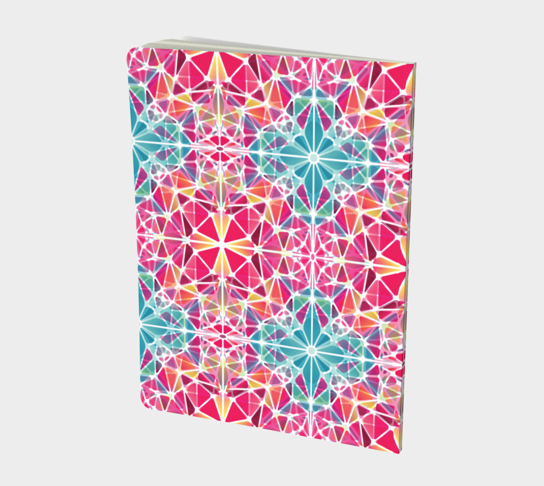 Pink and Blue Kaleidoscope Notebook - Large preview #2
