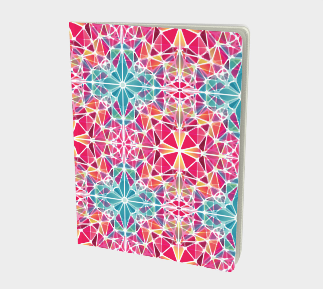 Pink and Blue Kaleidoscope Notebook - Large preview #1