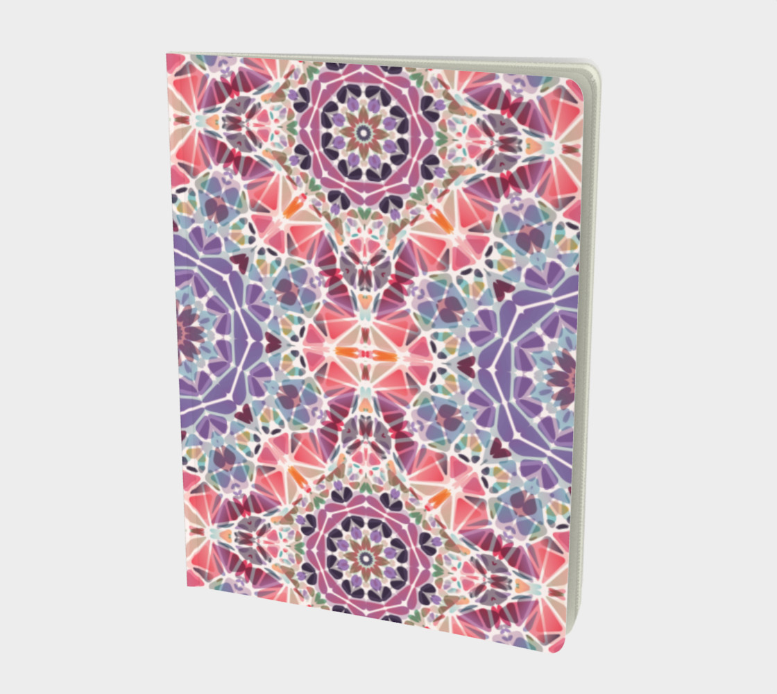 Purple and Pink Kaleidoscope Notebook - Large preview #1
