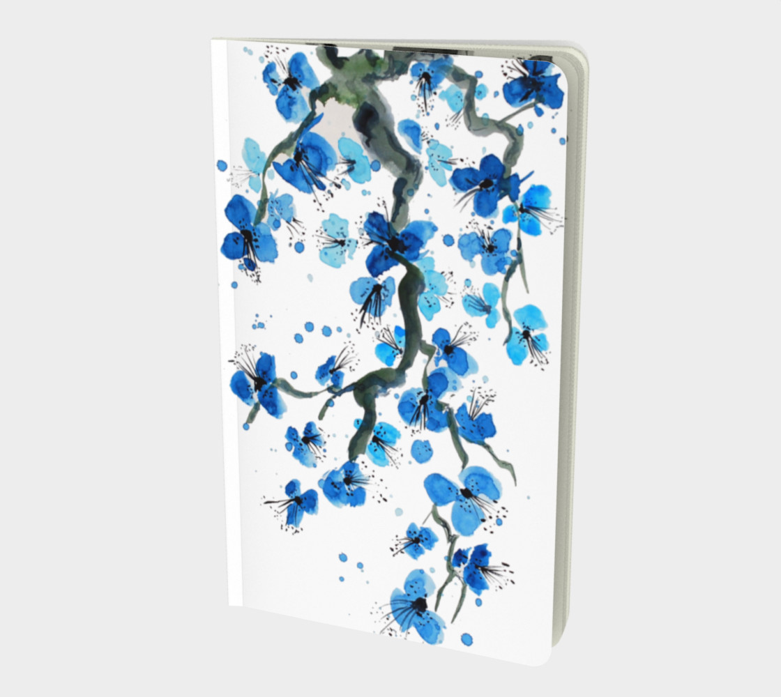 Aperçu de Blue Japanese Blossoms Notebook #1