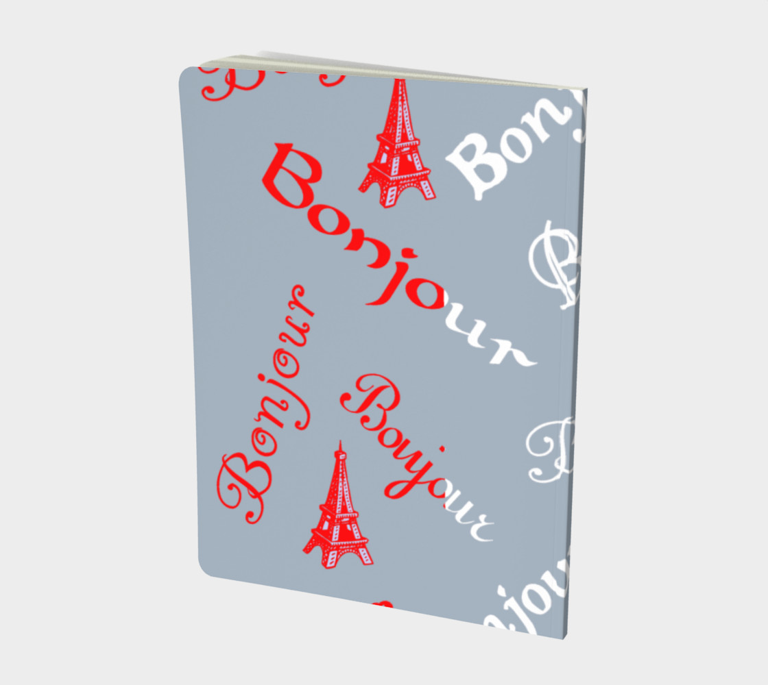 French Flag Bonjour Large Notebook preview #2