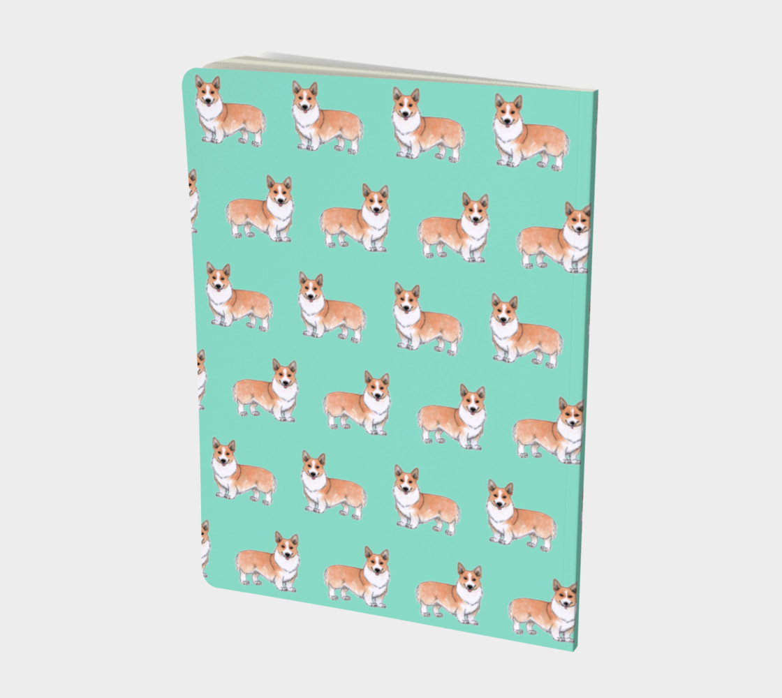 Aperçu de Welsh corgi dogs pattern Large Notebook #2