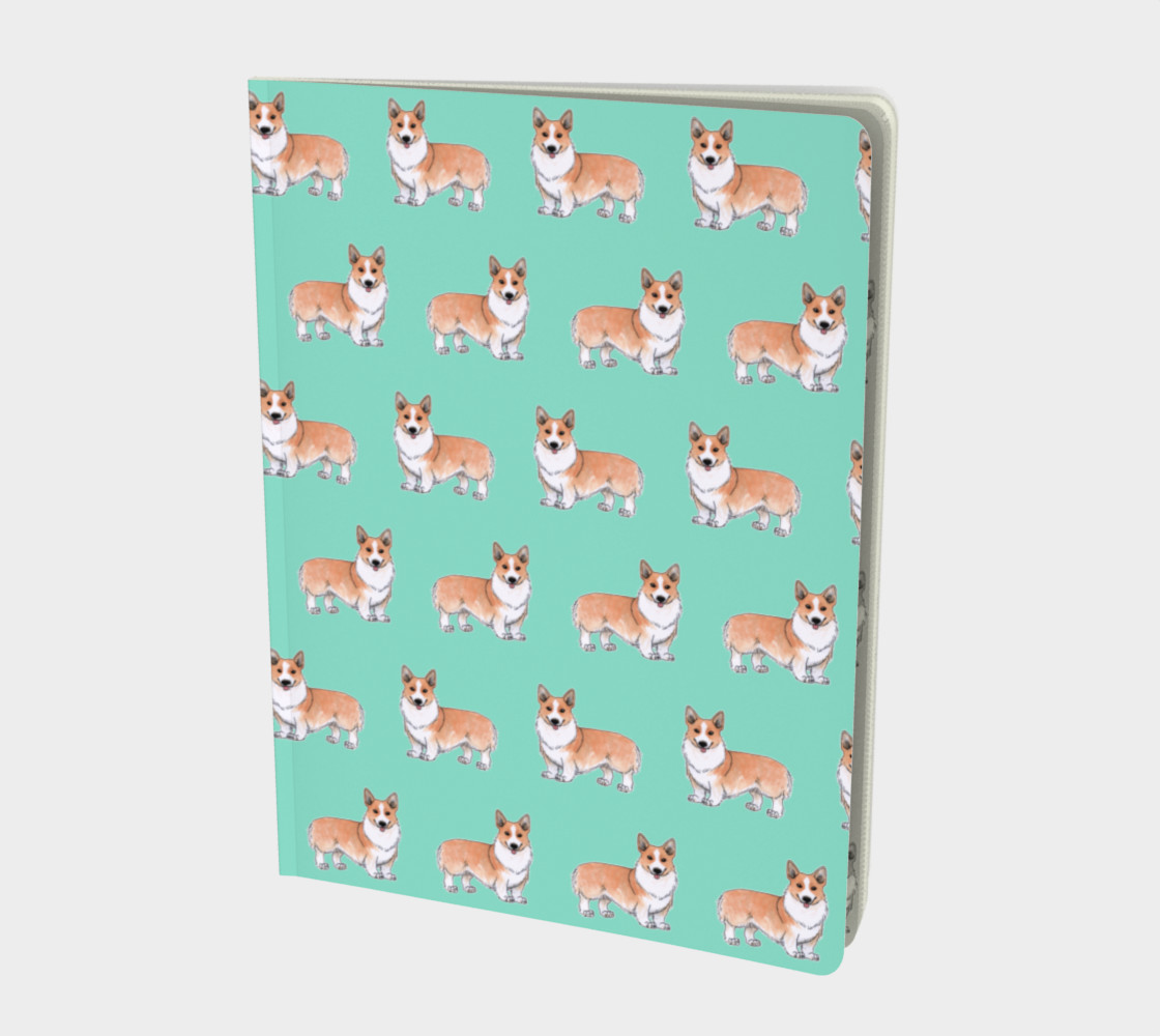 Aperçu de Welsh corgi dogs pattern Large Notebook #1