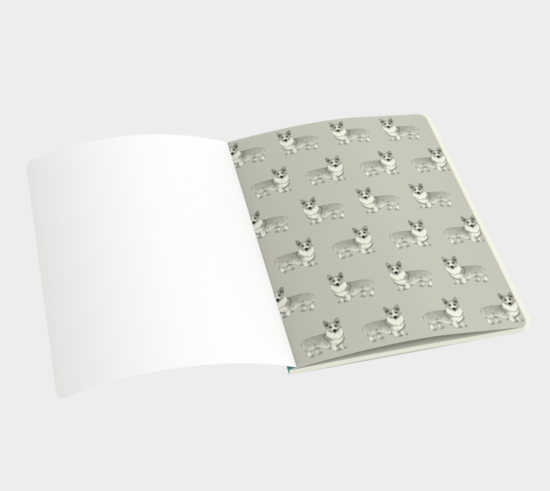 Aperçu de Welsh corgi dogs pattern Large Notebook #3
