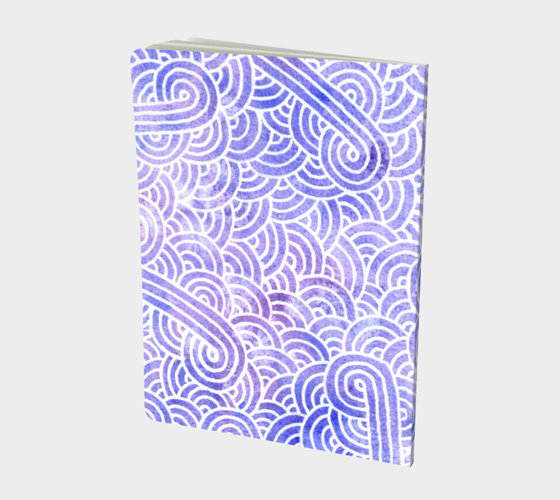Lavender and white swirls doodles Large Notebook preview #2