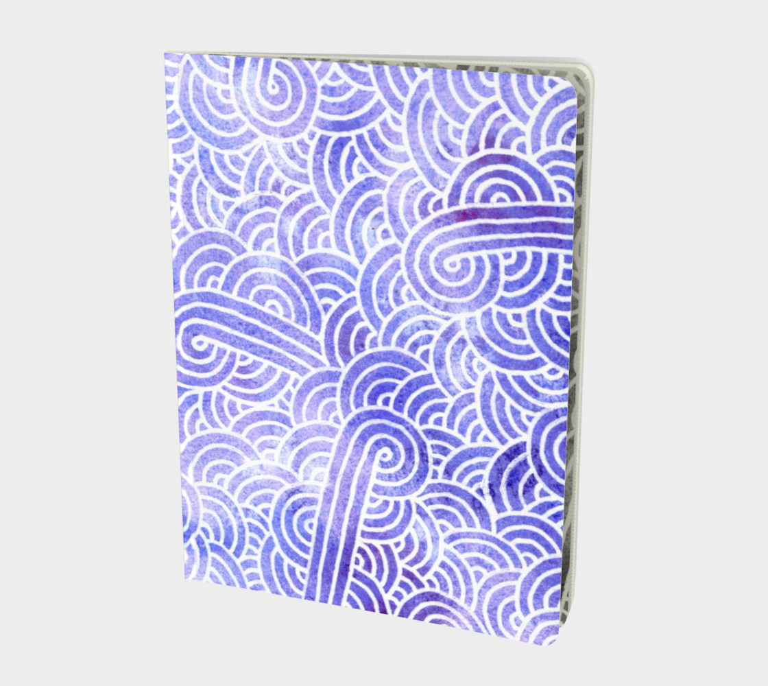 Lavender and white swirls doodles Large Notebook preview #1