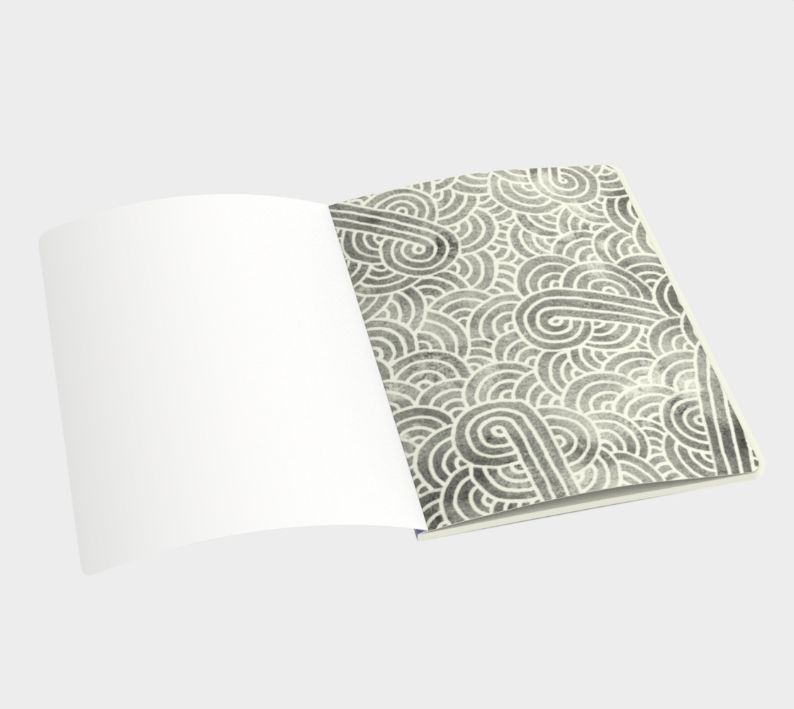 Lavender and white swirls doodles Large Notebook preview #3