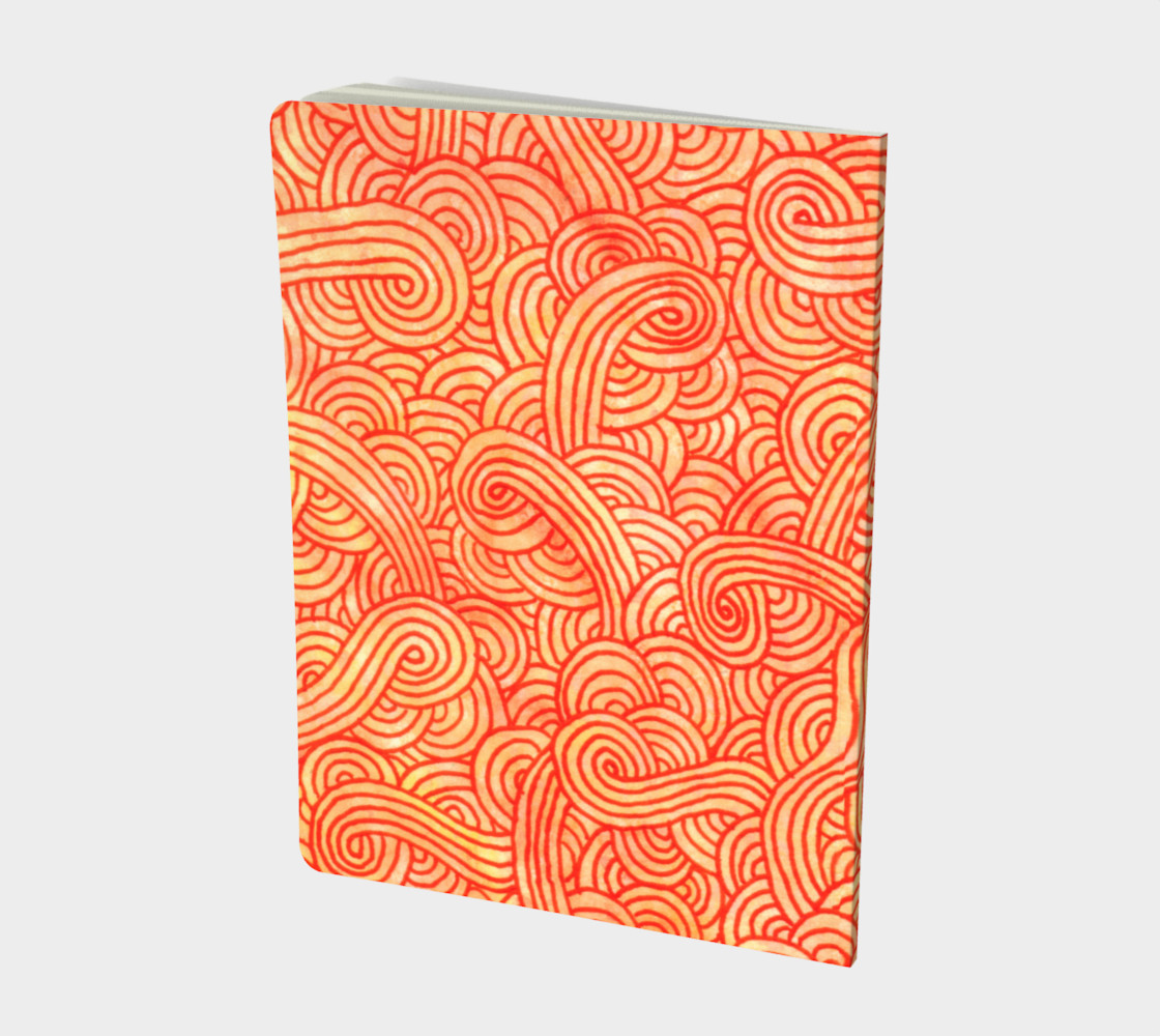 Aperçu de Orange and red swirls doodles Large Notebook #2