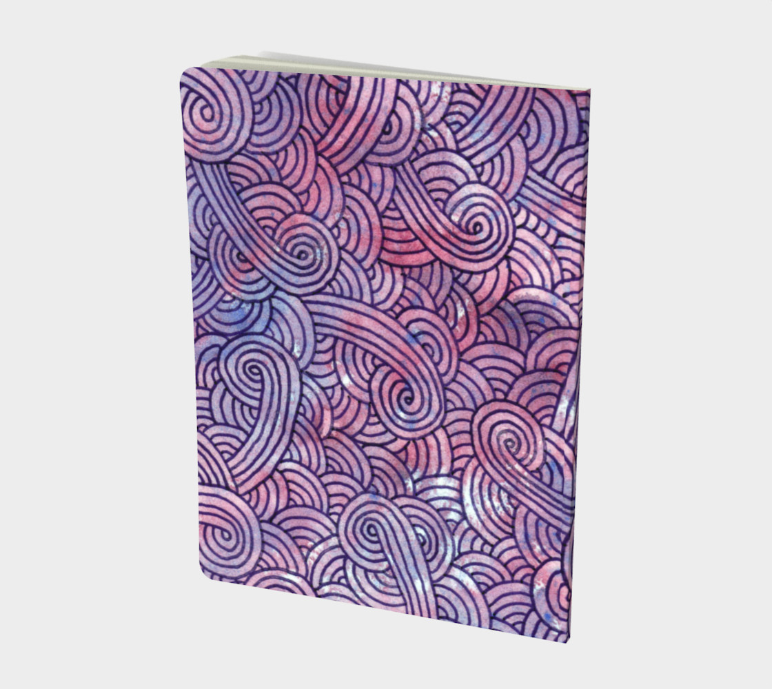 Purple swirls doodles Large Notebook Miniature #3