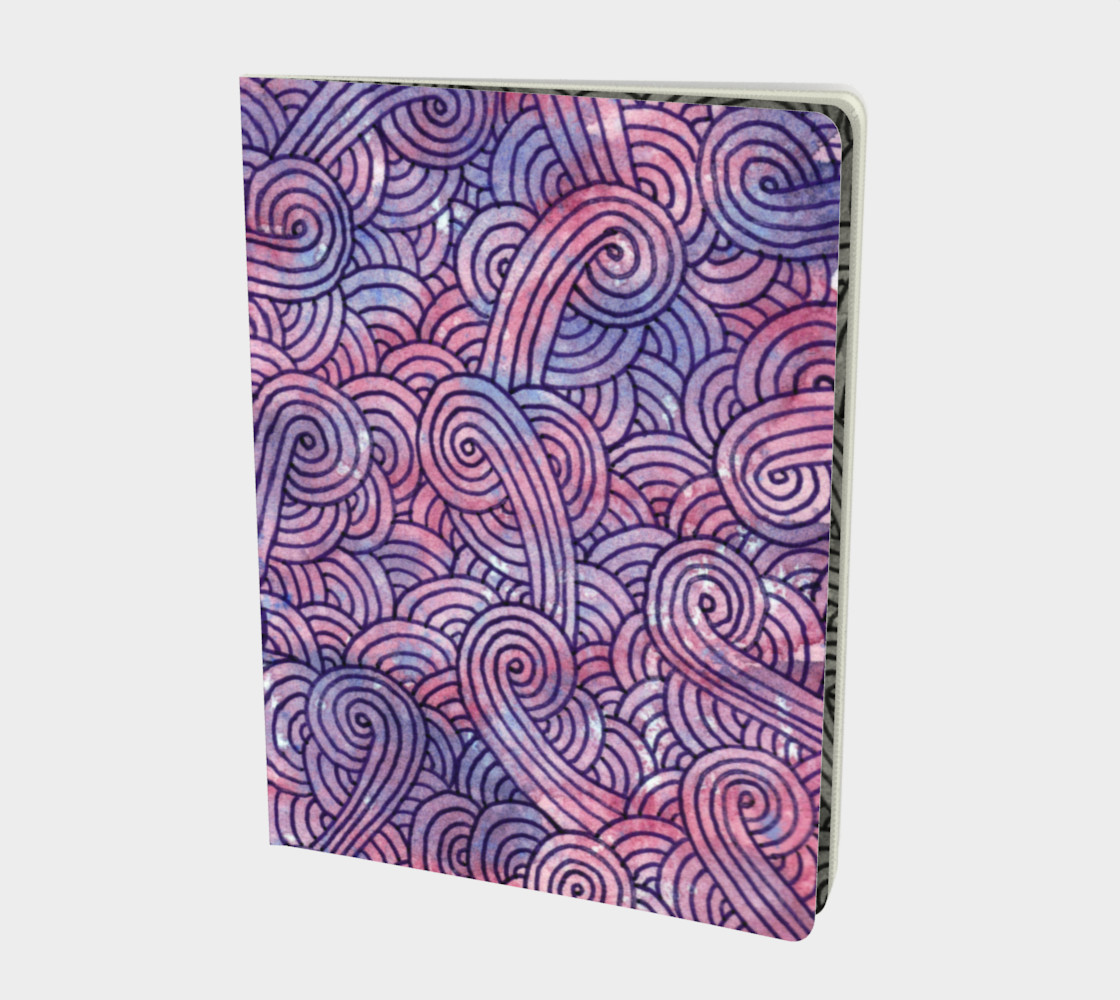 Aperçu de Purple swirls doodles Large Notebook #1
