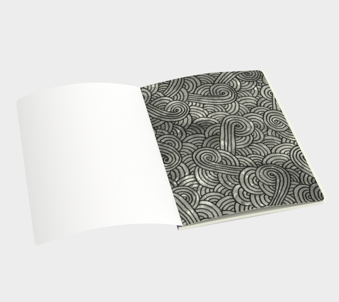 Aperçu de Purple swirls doodles Large Notebook #3