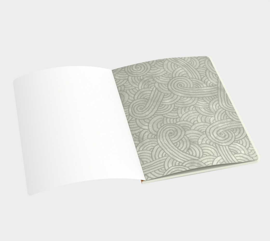 Aperçu de Yellow and orange swirls doodles Large Notebook #3