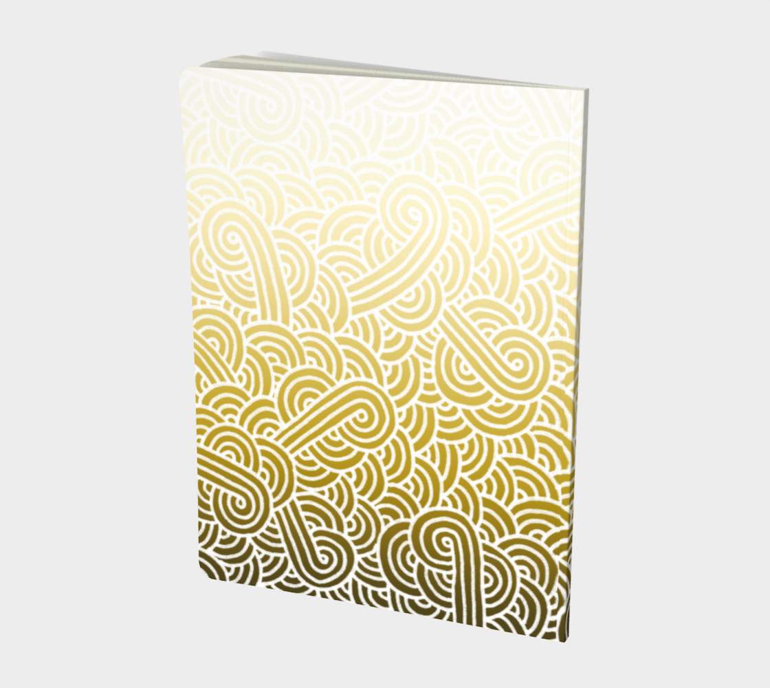 Aperçu de Ombre yellow and white swirls doodles Large Notebook #2