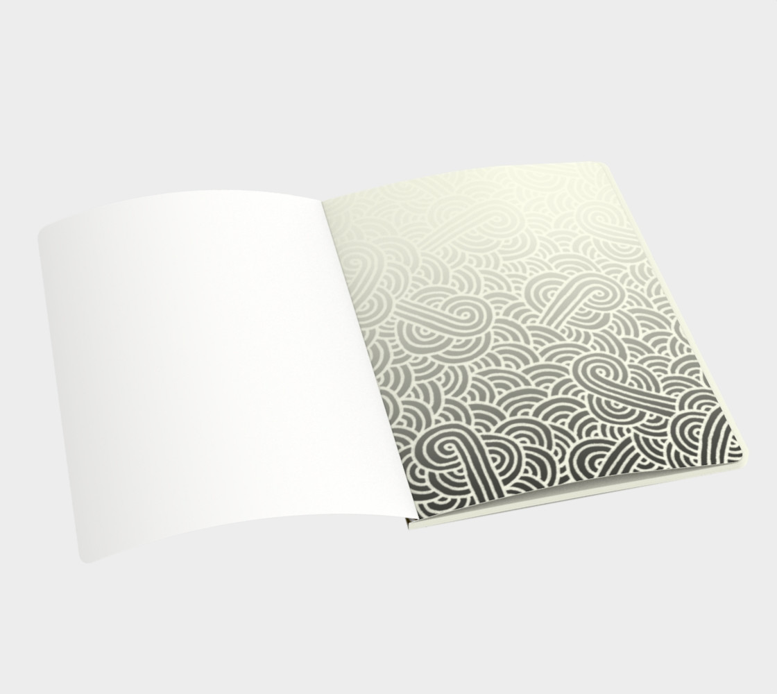 Aperçu de Ombre yellow and white swirls doodles Large Notebook #3