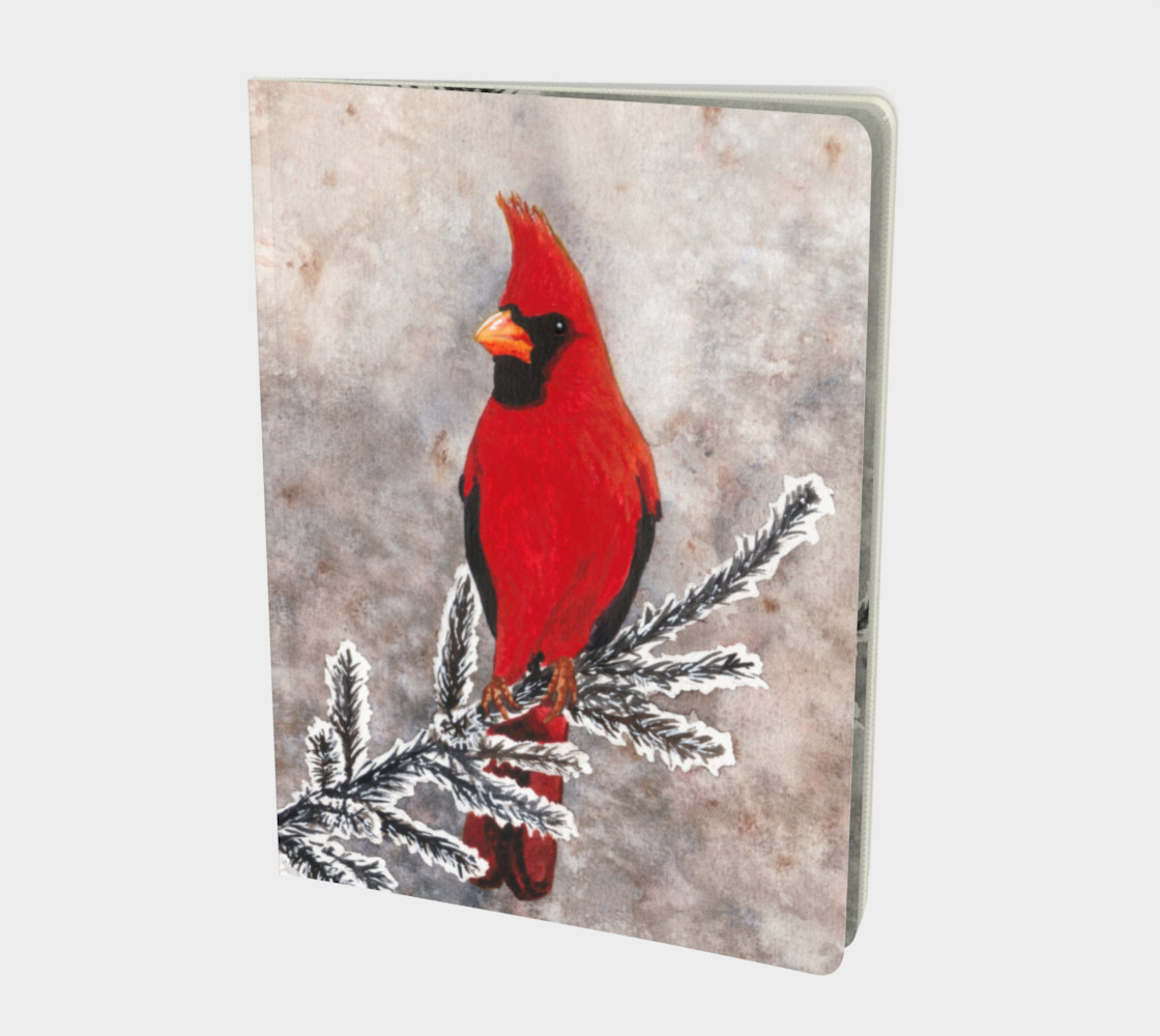 The red cardinal in winter Large Notebook preview #1