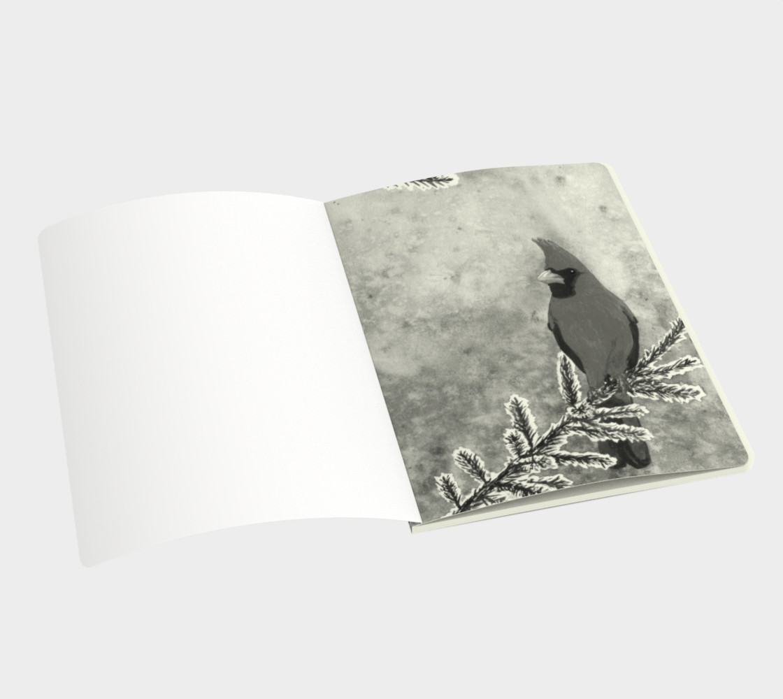 The red cardinal in winter Large Notebook preview #3