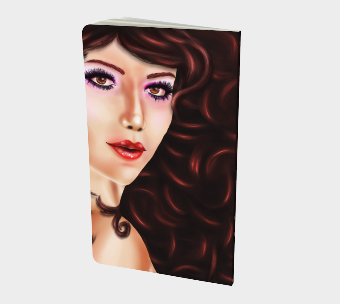 Female portrait with brown eyes and curly hair in digital art preview #2