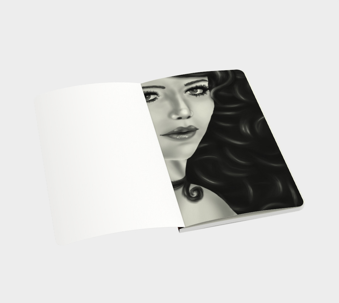 Female portrait with brown eyes and curly hair in digital art preview #3