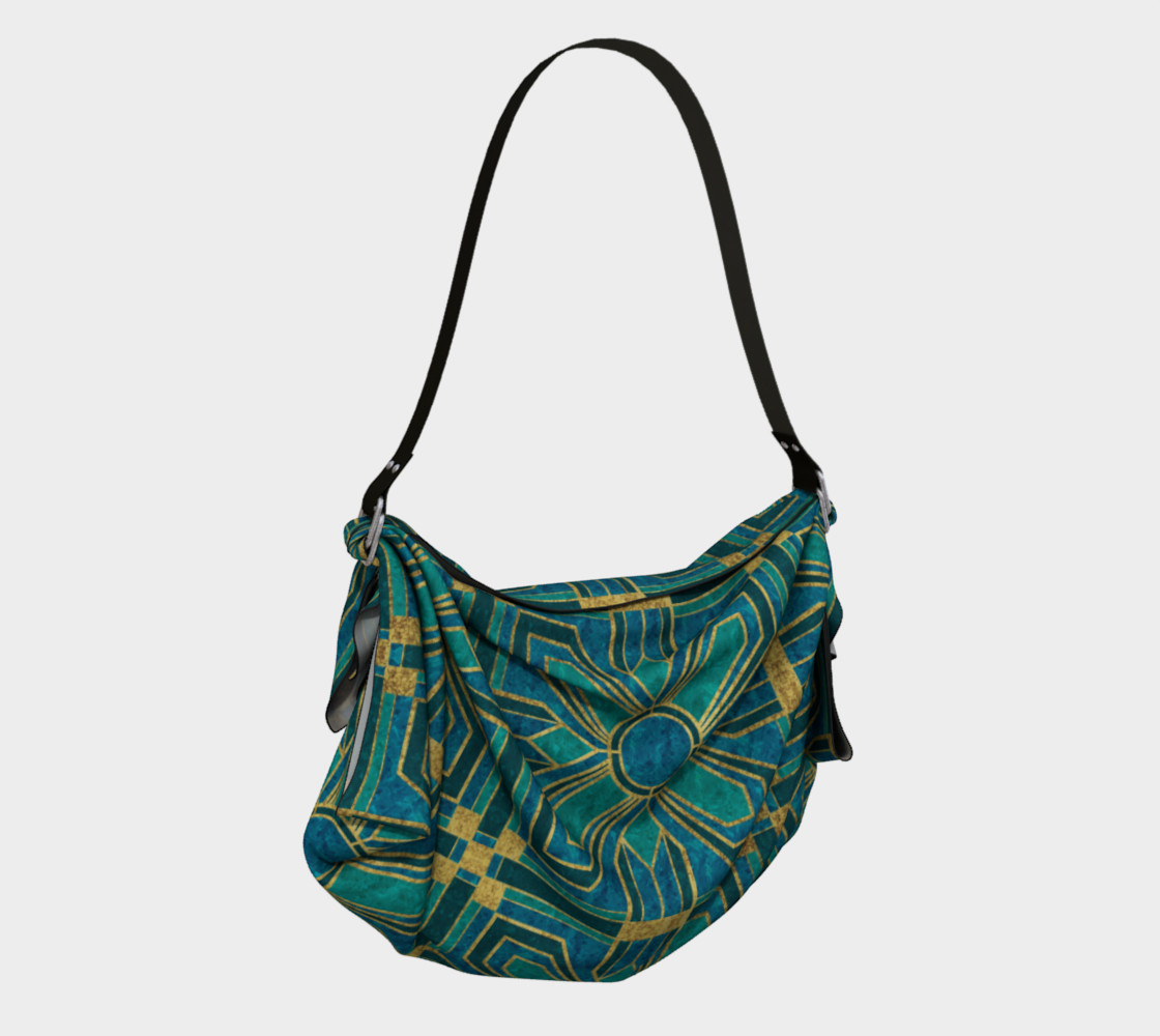 Art Deco Floral Tiles in Turquoise and Blue preview #2