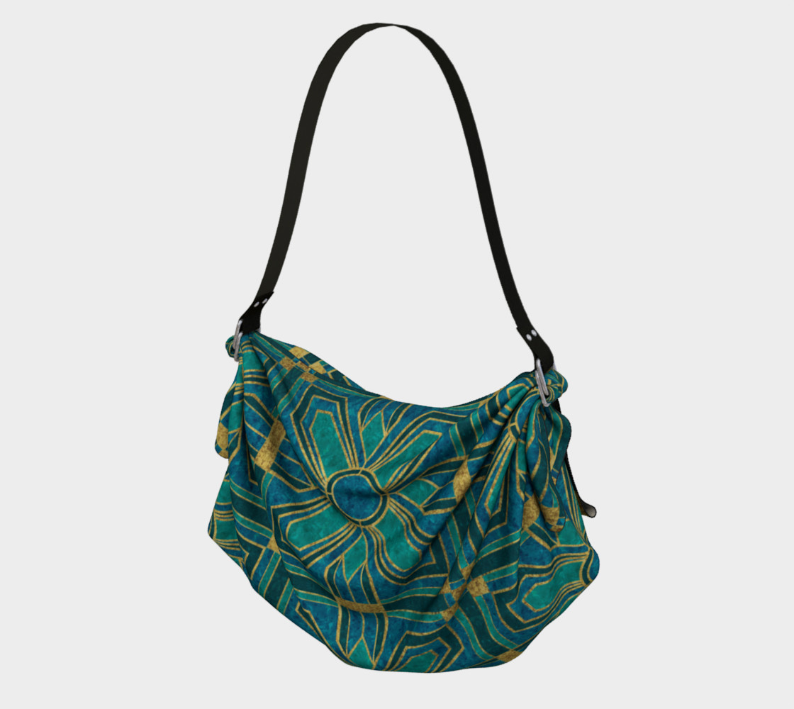 Art Deco Floral Tiles in Turquoise and Blue preview #1