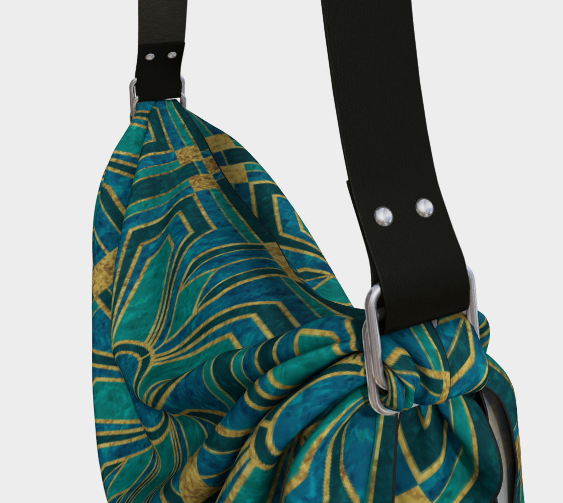 Art Deco Floral Tiles in Turquoise and Blue preview #3