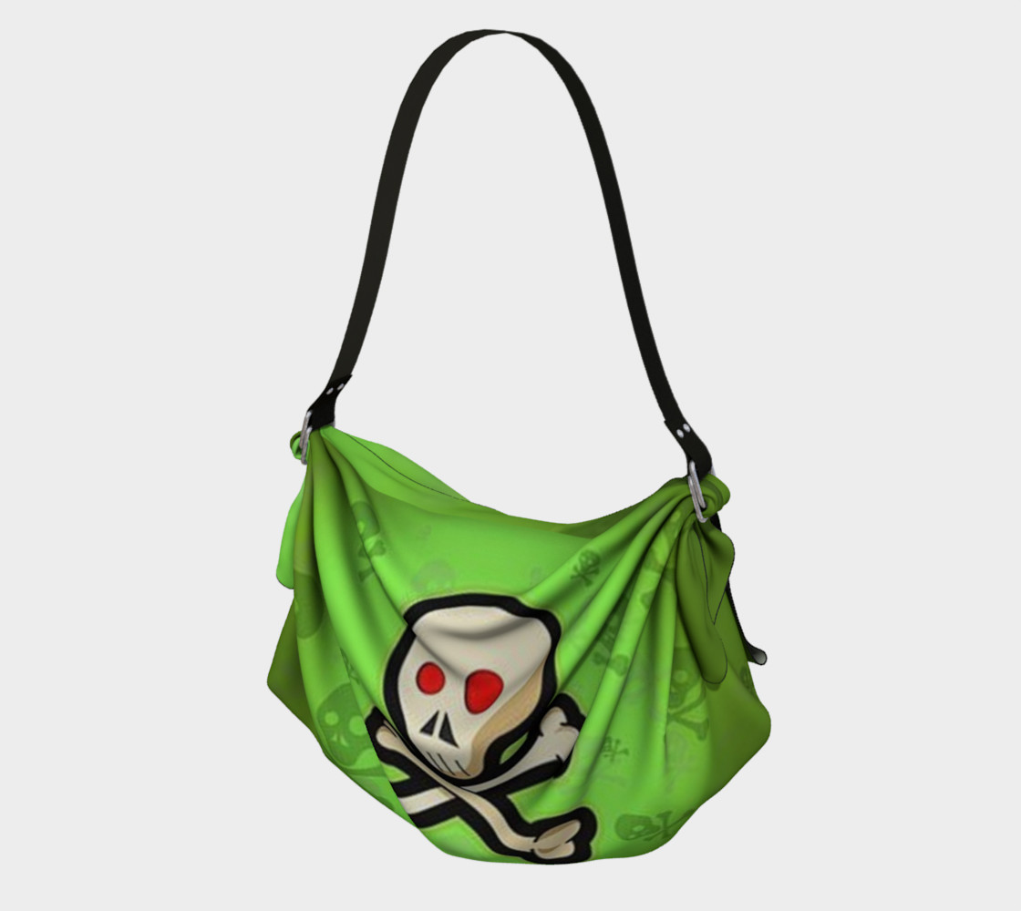 Cartoon Skull On Green Origami Tote bag preview #1