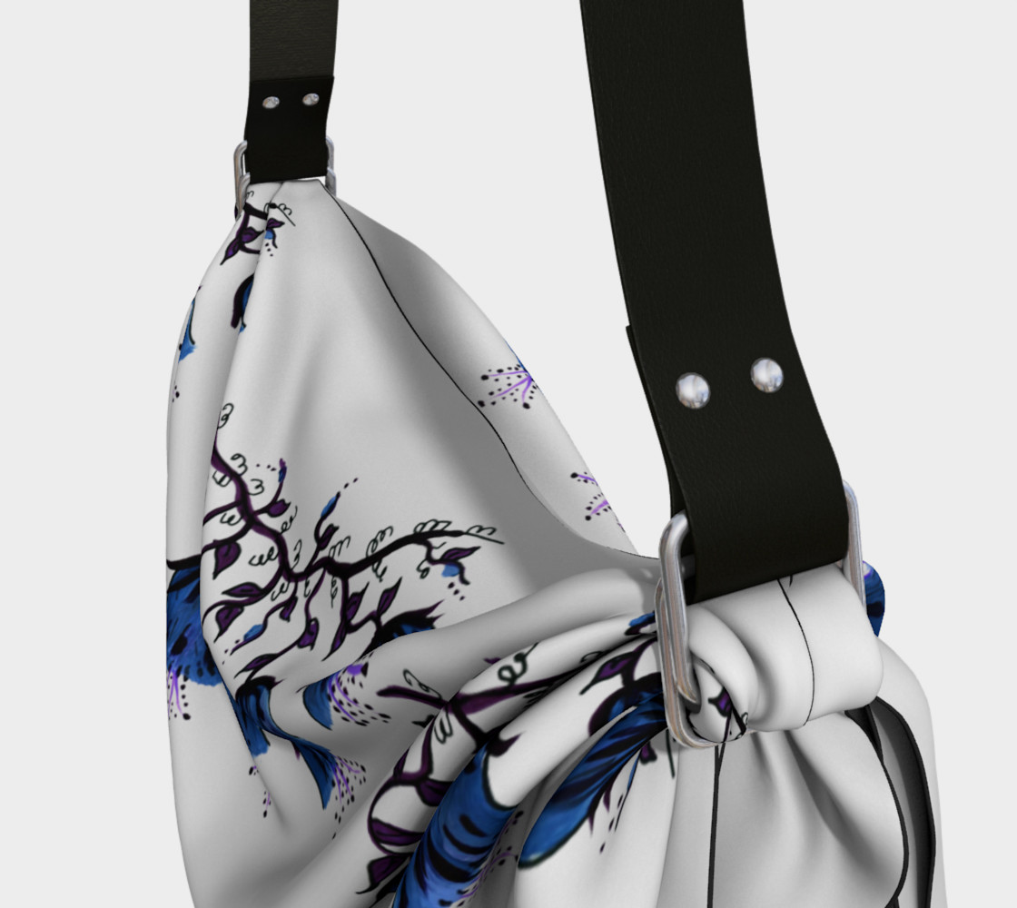 Blue Canterbury Bells on Vine Flowers Origami Tote Bag preview #3