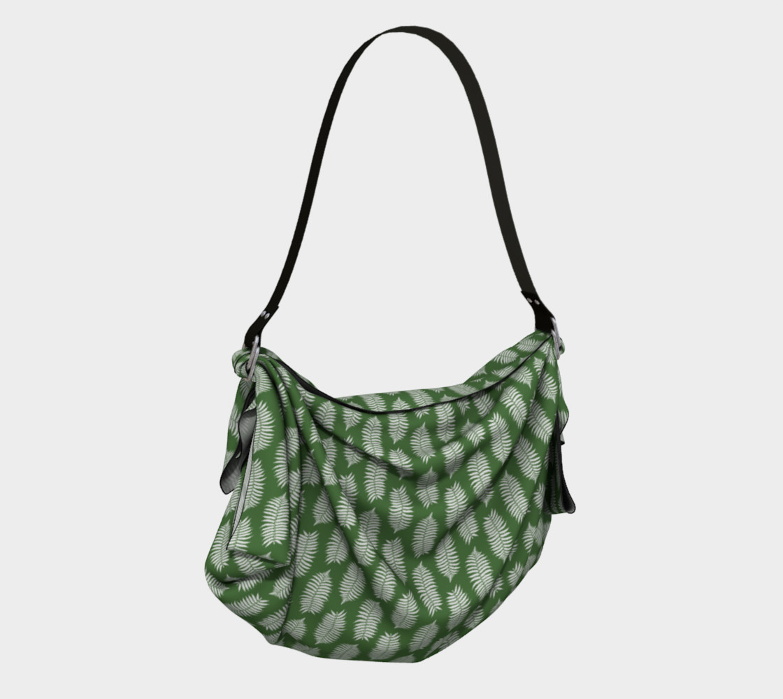 White Fern Leaves on Fern Green preview #2