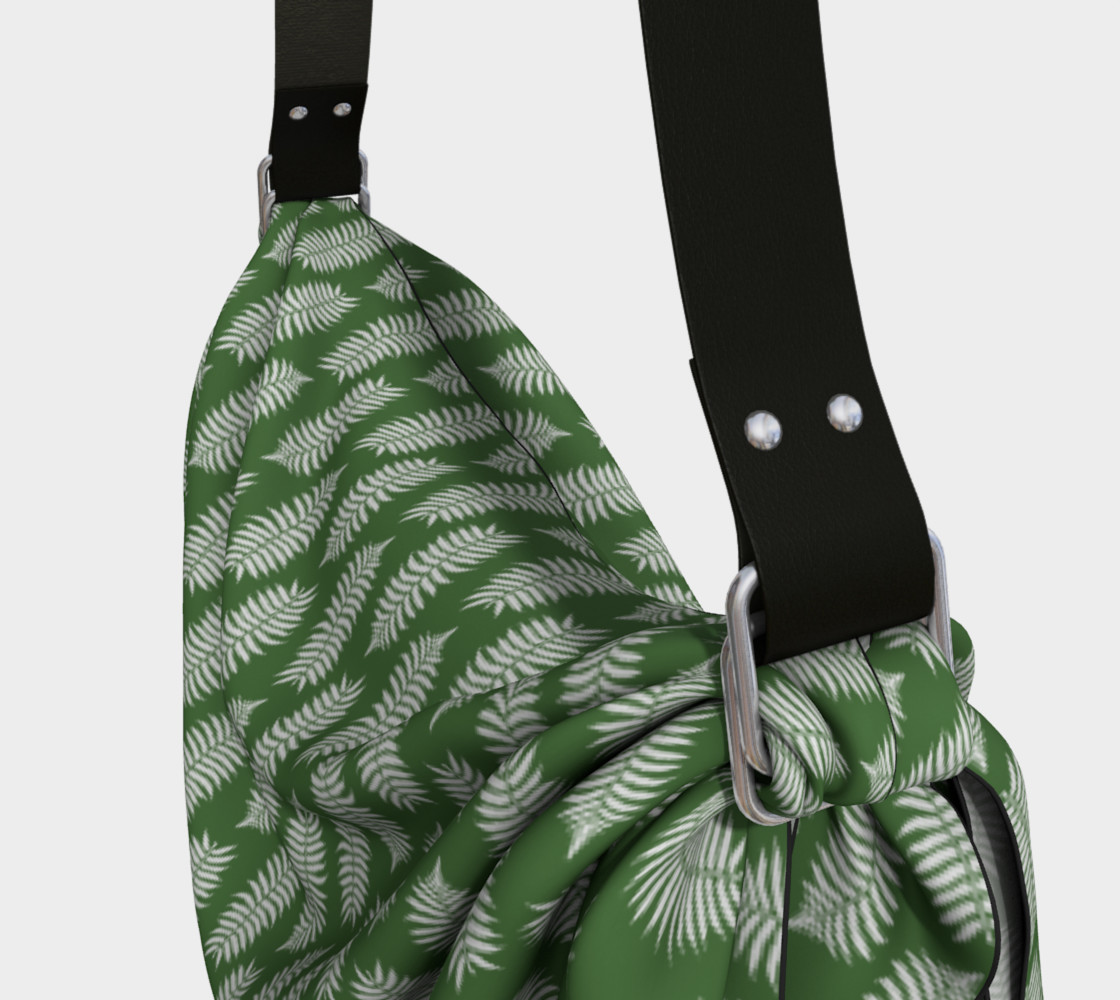 White Fern Leaves on Fern Green preview #3