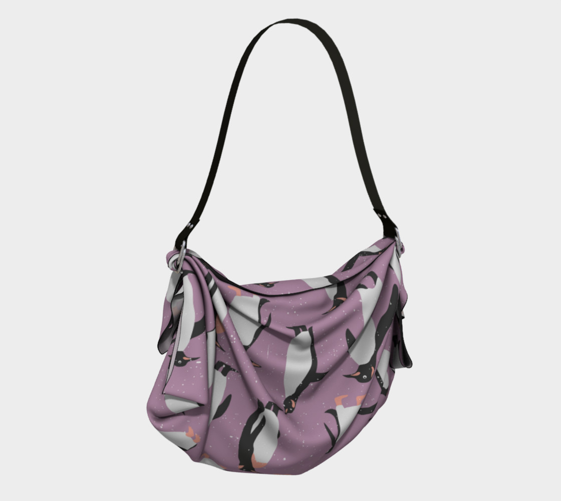 Penguins on Lavender Background preview #2