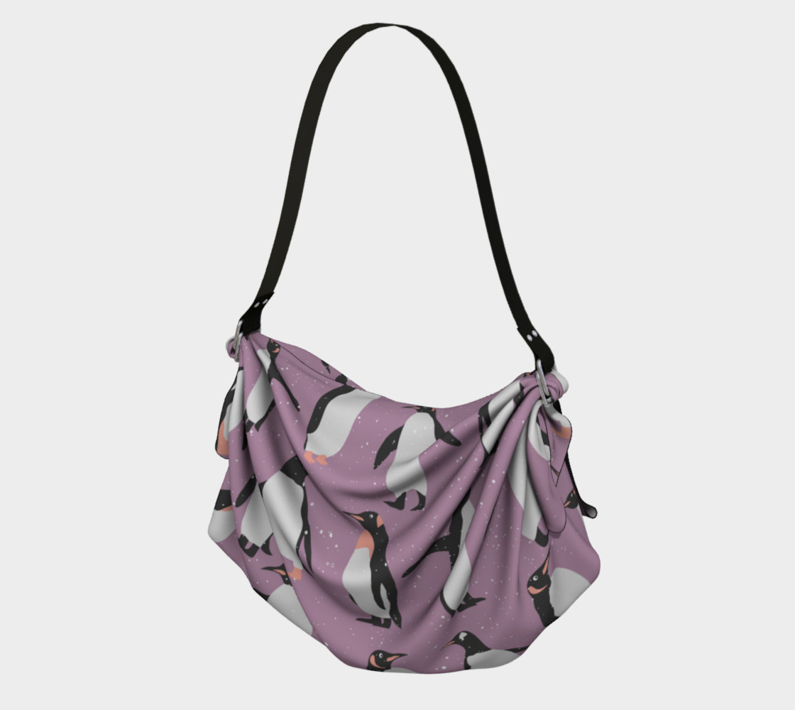 Penguins on Lavender Background preview #1