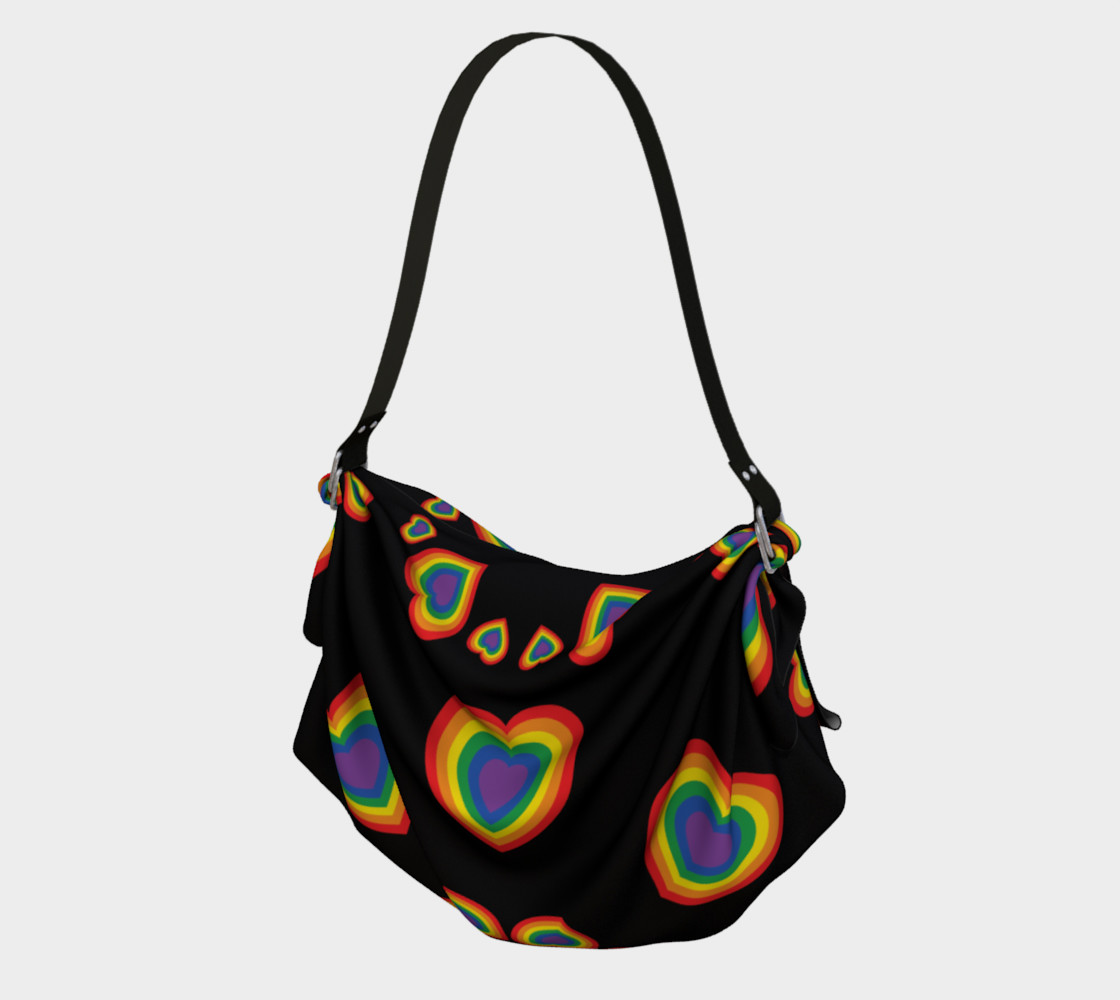 Rainbow LGBT+ Pride Hearts (black background) preview #1