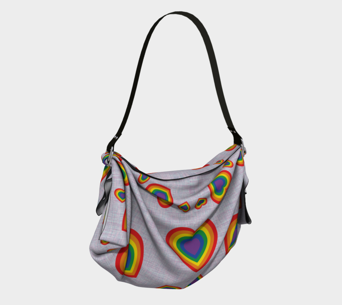 Rainbow LGBT+ Pride Hearts (woven background) thumbnail #3