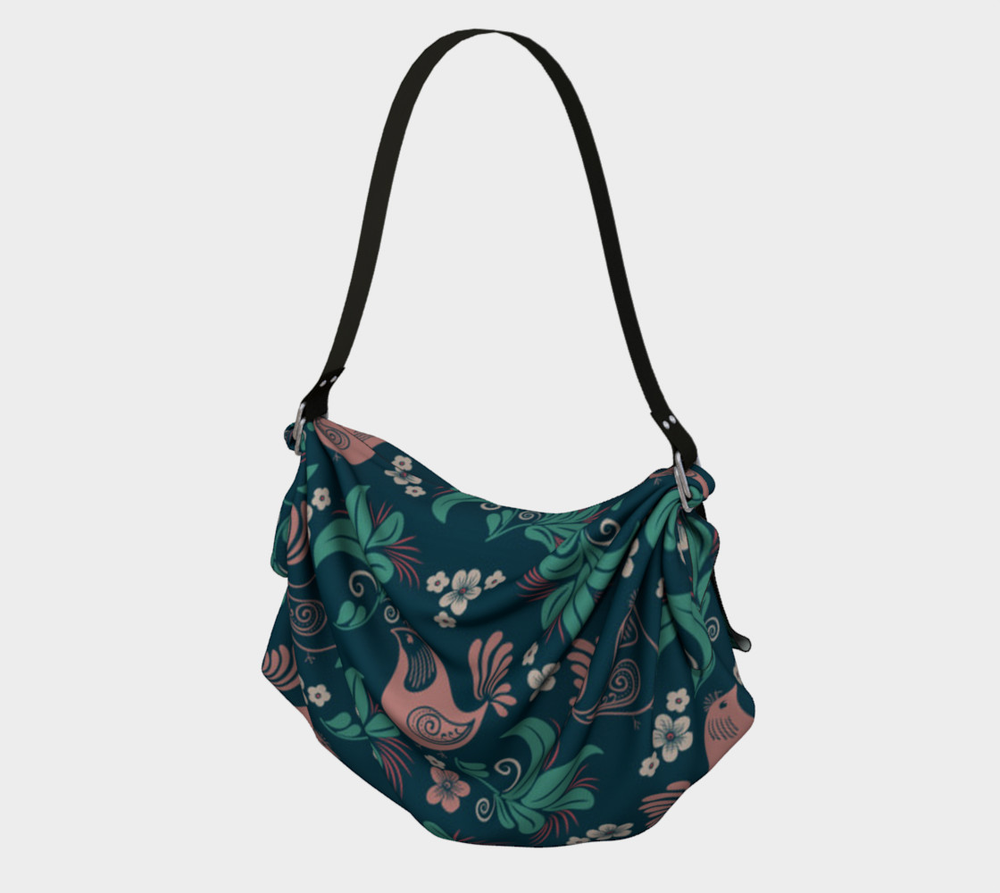 Sweet Birds and Flowers - Teal, Pink Vintage preview #1