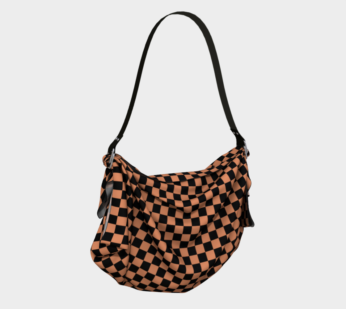 Black and Peach Checkerboard Squares preview #2