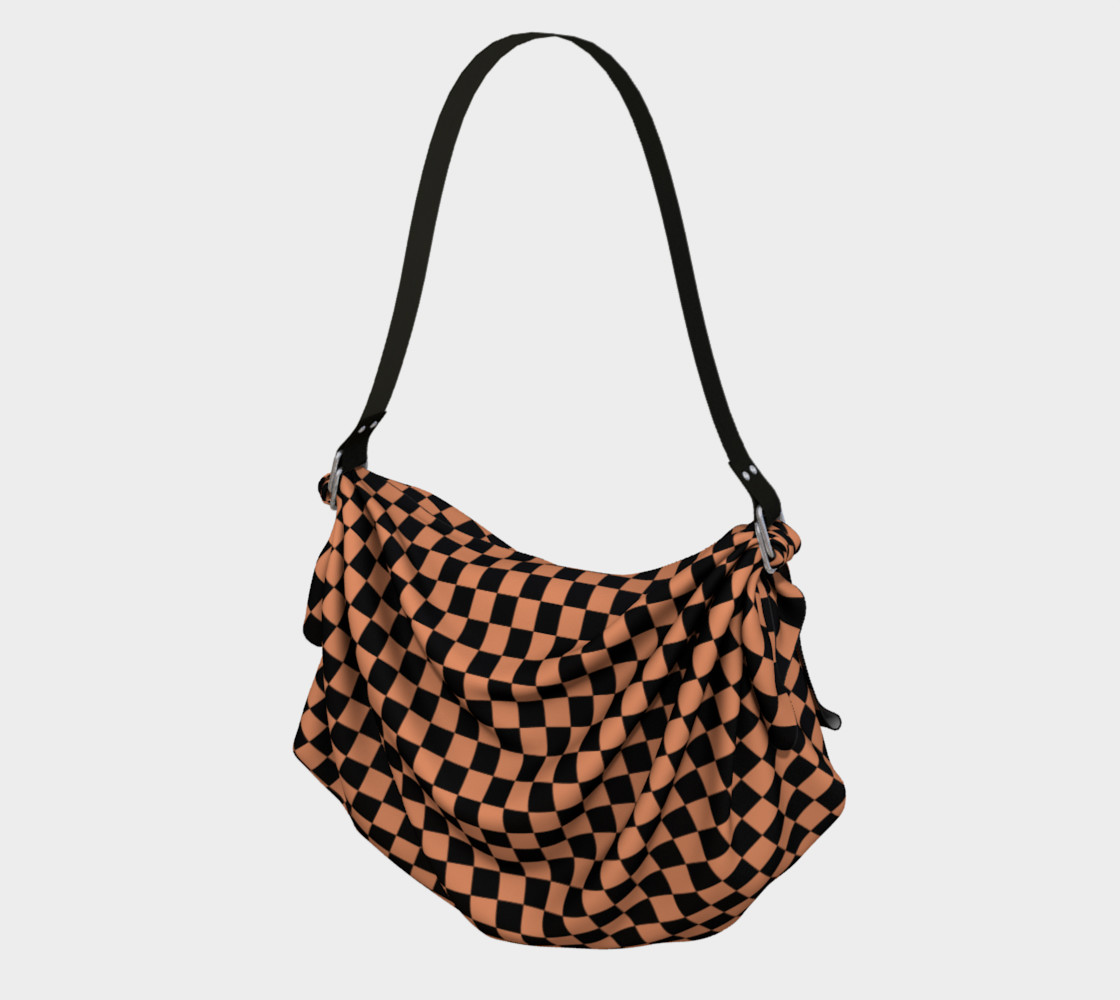 Black and Peach Checkerboard Squares preview #1