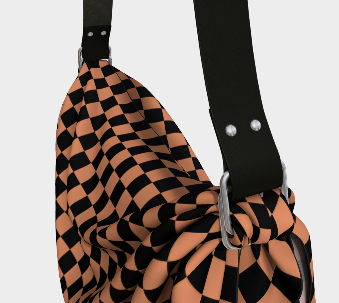 Black and Peach Checkerboard Squares preview #3