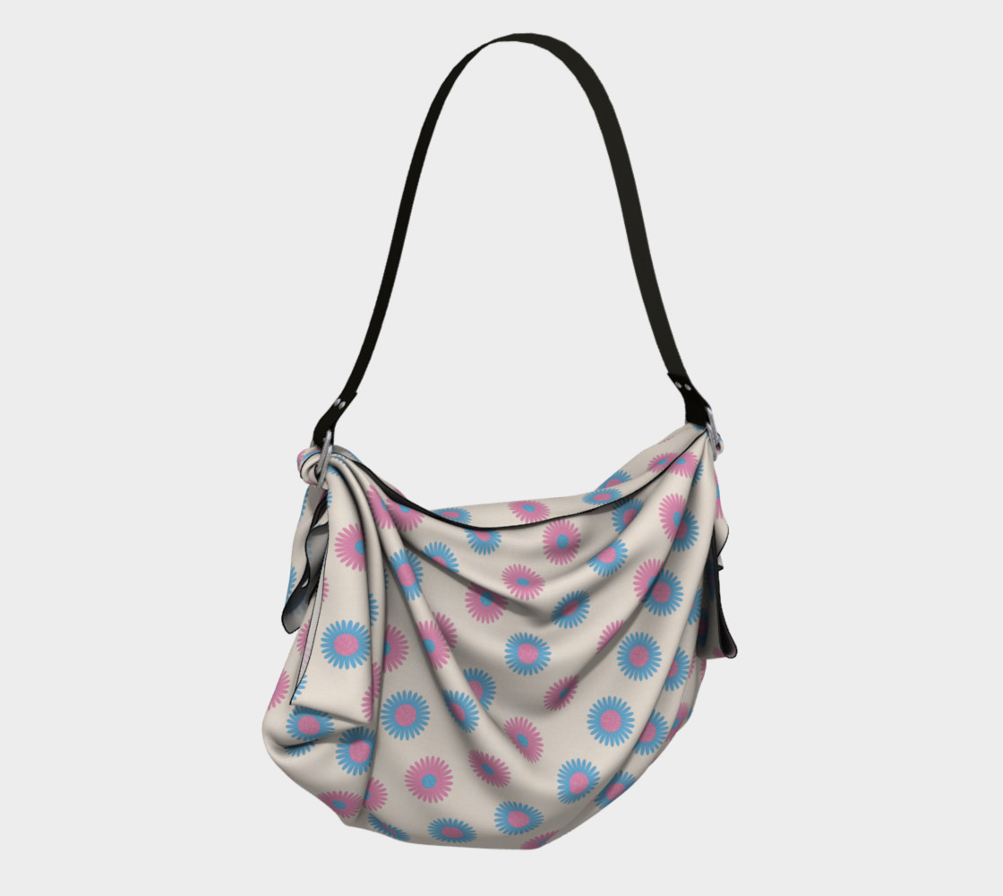 Pink and Blue Flowers Trans Pride Origami Bag (Cream) thumbnail #3
